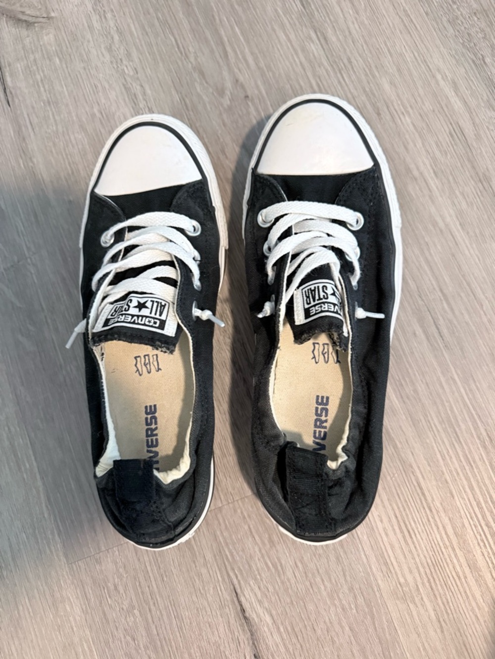 Converse Black Canvas Slip on Sneakers size 8